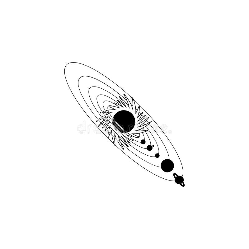Solar system icon. Element of space icons. Premium quality graphic design icon. Signs, outline symbols collection icon for website royalty free illustration