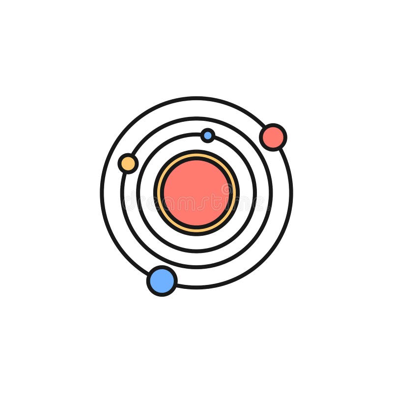Solar system icon. Element of space outline color icon. Thin line icon for website design and development, app development. royalty free illustration