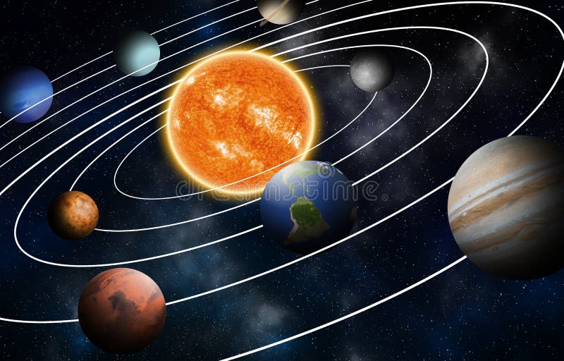 Solar System Model, Elements of this Image Furnished by NASA. Stock  Illustration - Illustration of uranus, furnished: 95856266