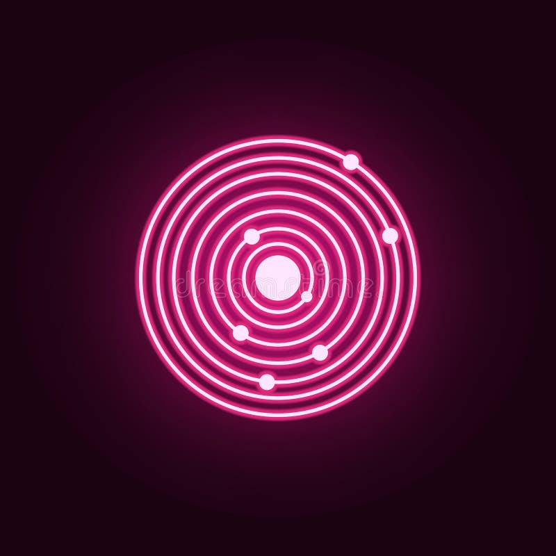 Solar System neon icon. Elements of Sciense set. Simple icon for websites, web design, mobile app, info graphics stock illustration