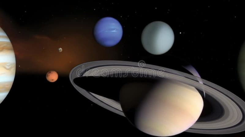 The solar system showcasing various planets. stock illustration