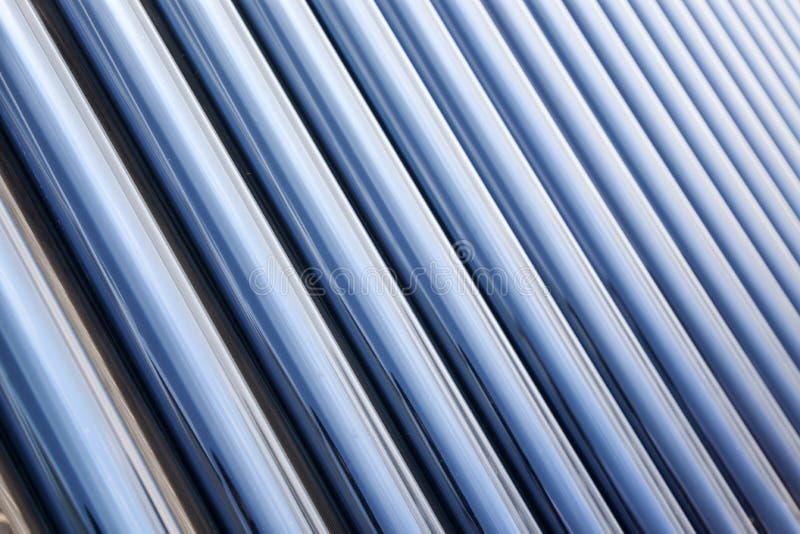 Solar water heater collector stock photo