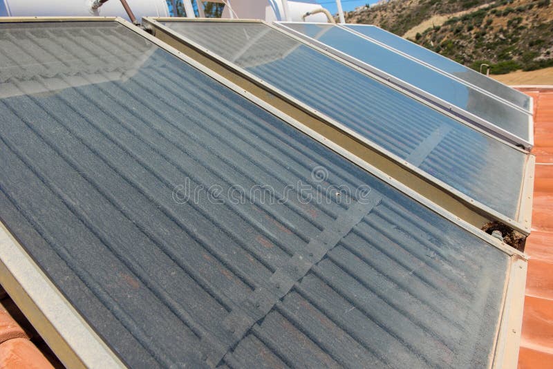 Solar Panel for Water Heating Stock Photo Image of green, clean