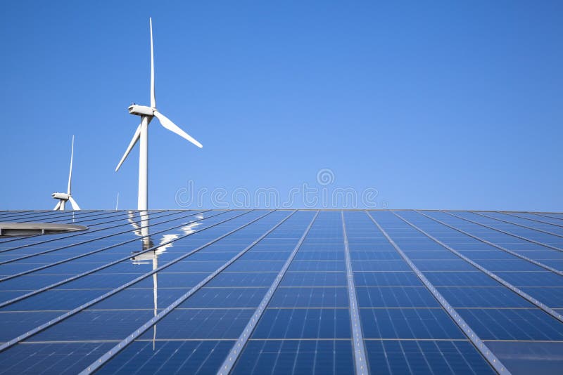 Solar and wind energy royalty free stock photography Solar and wind energy royalty free stock photography