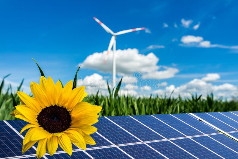Solar and wind energy stock photo. Image of environmentally 193595438