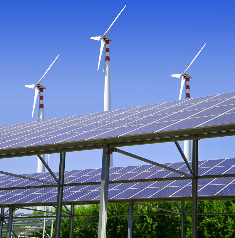 Solar and wind energy stock photo Solar and wind energy stock photo