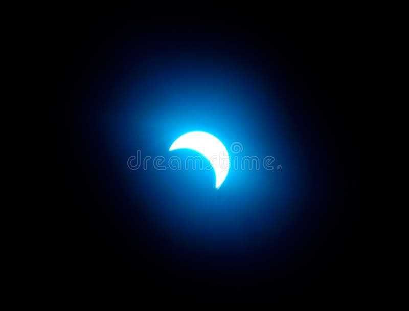 Blue solar eclipse, abstract light effect. Blue solar eclipse, abstract light effect