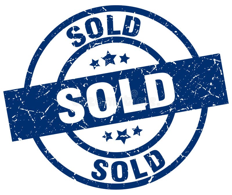 Sold Blue Round Grunge Ribbon Stamp Stock Vector Illustration of