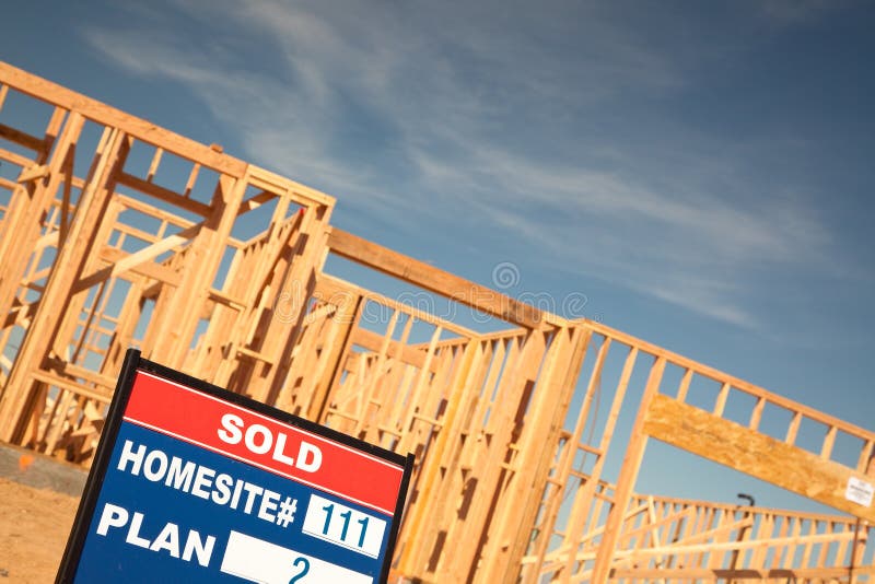 Sold Lot Sign at New Home Construction Site royalty free stock photo Sold Lot Sign at New Home Construction Site royalty free stock photo