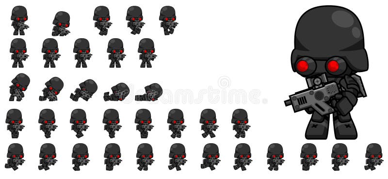 Soldado bonito Character Sprites ilustração royalty free Soldado bonito Character Sprites ilustração royalty free