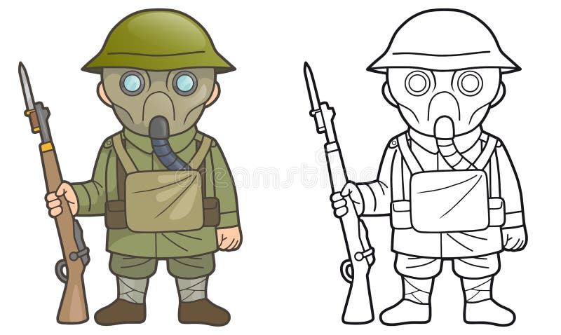 Soldado británico durante Primera Guerra Mundial libre illustration Soldado británico durante Primera Guerra Mundial libre illustration
