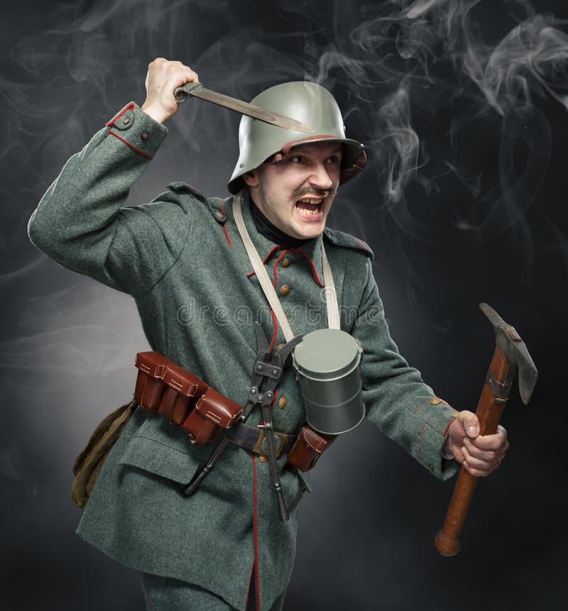 Soldado de infantería alemán durante la primera guerra mundial. foto de archivo libre de regalías Soldado de infantería alemán durante la primera guerra mundial. foto de archivo libre de regalías