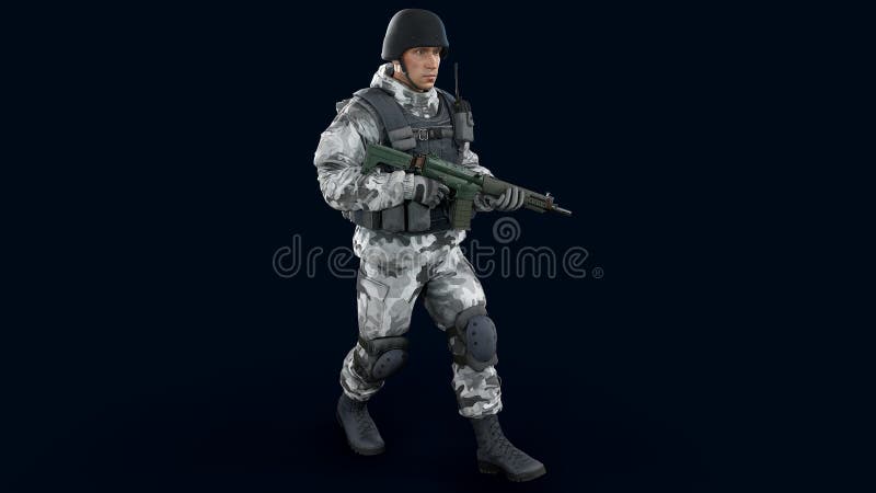 Avatar masculino de profissão de soldado de renderização em 3d