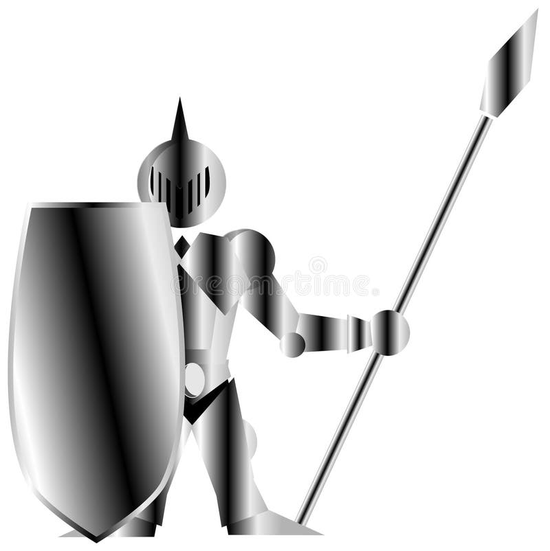 Soldado medieval estilizado ilustração royalty free Soldado medieval estilizado ilustração royalty free