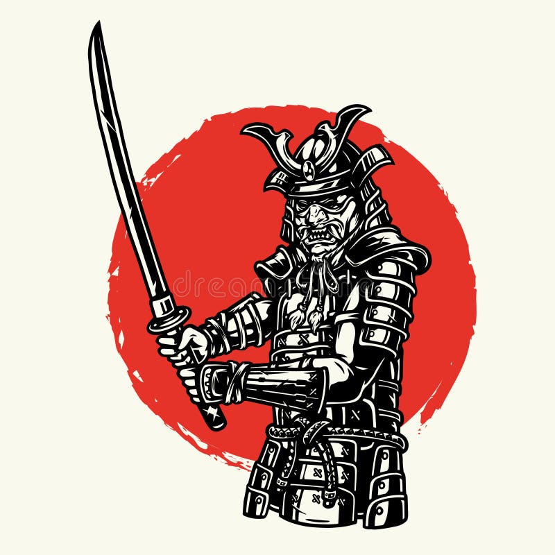 Luta samurai ilustração do vetor. Ilustração de exército - 279383412