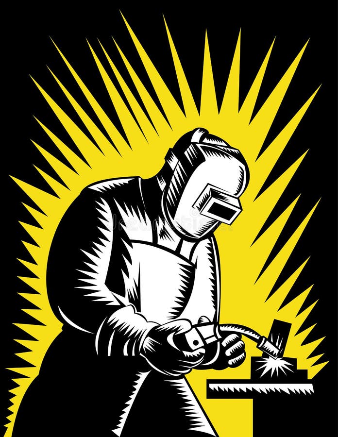 Soldador no trabalho ilustração royalty free Soldador no trabalho ilustração royalty free