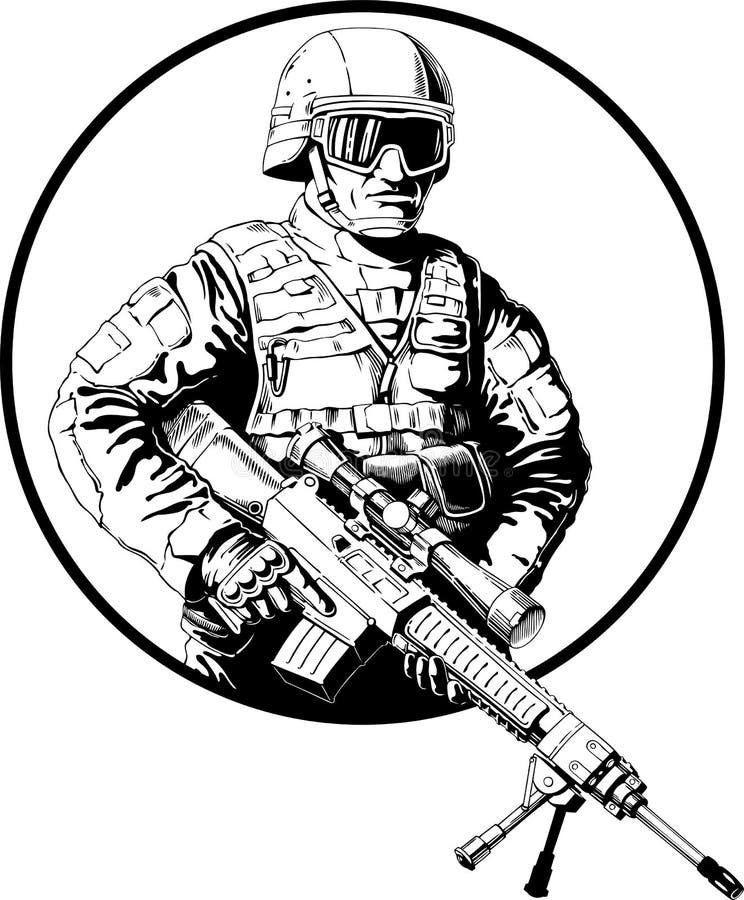 Солдат в балаклаве рисунок