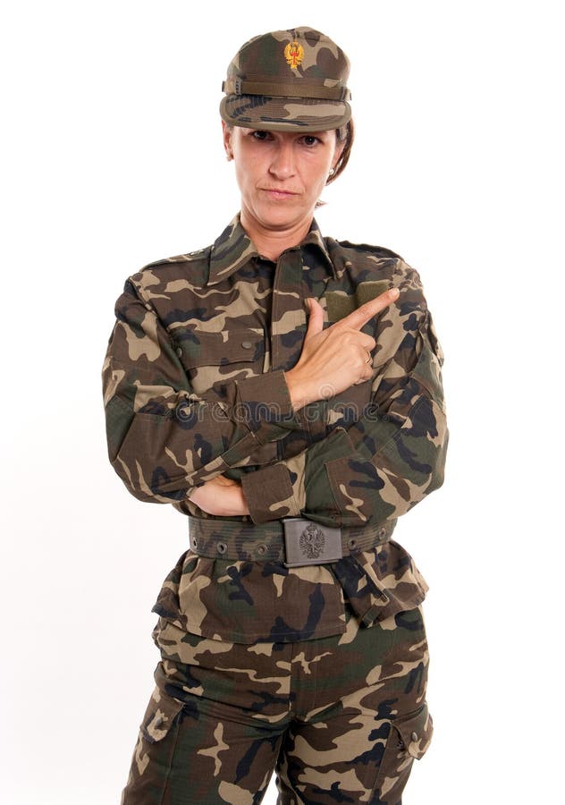 Soldat féminin sérieux photos libres de droits Soldat féminin sérieux photos libres de droits