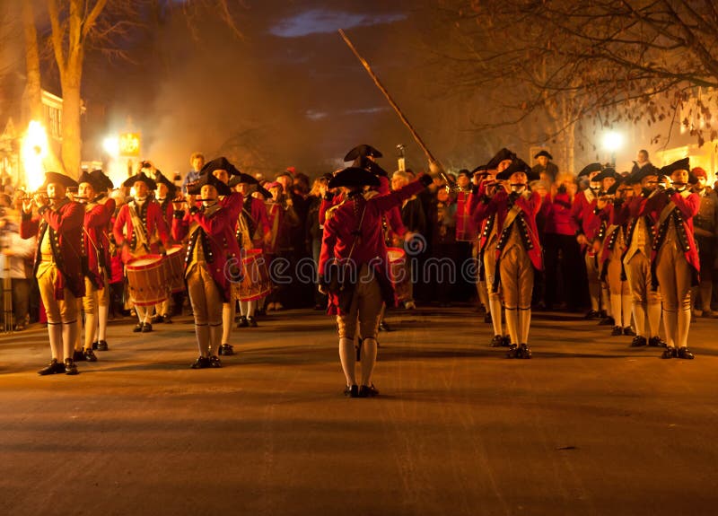 Soldati in marcia a Williamsburg coloniale