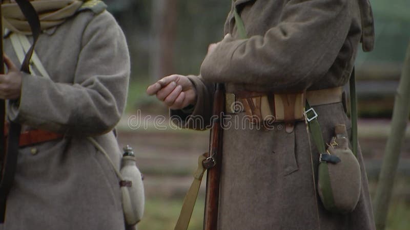 Soldati russi della prima guerra mondiale, carabina della tassa, ri--enactors