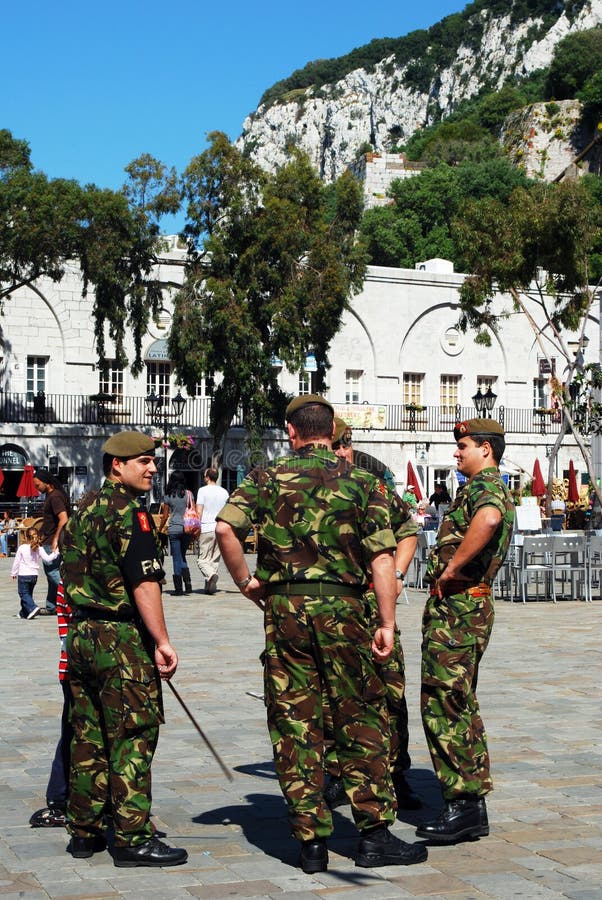 Soldats britanniques, Gibraltar images libres de droits Soldats britanniques, Gibraltar images libres de droits