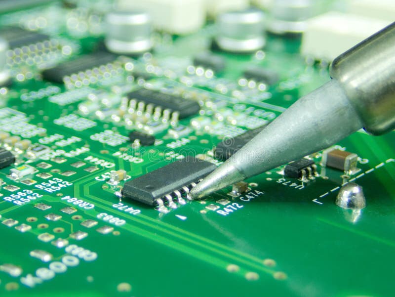 Soldering Of Electronic Circuit Stock Image Image of microcircuit