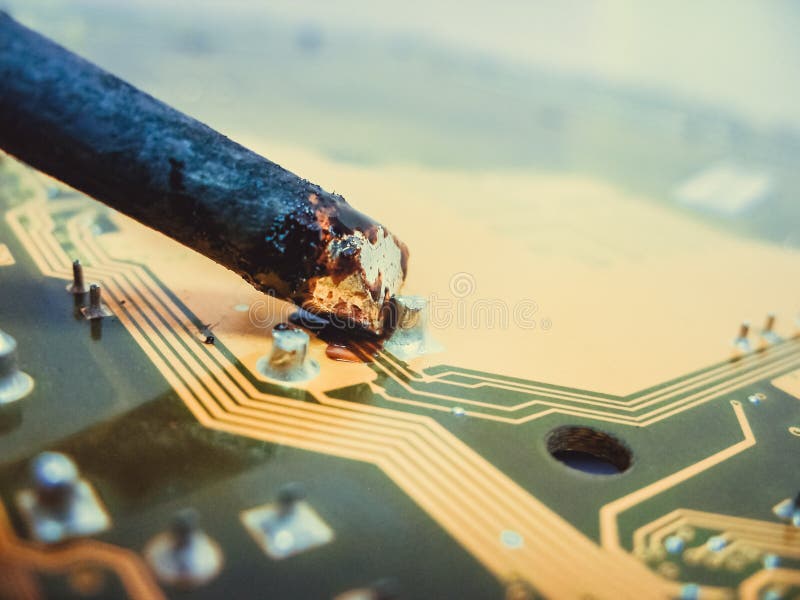 Soldering Contacts On The Board Stock Photo Image of repair, contacts