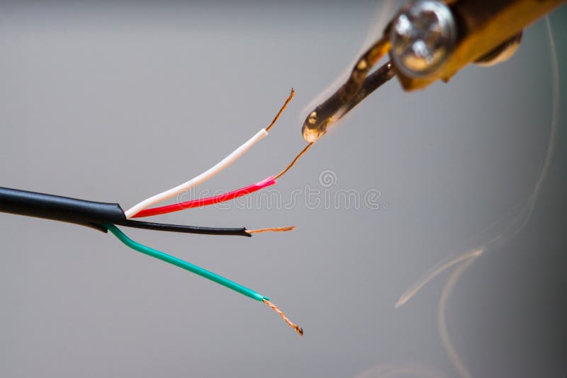 Soldering of Electronic Wires Stock Photo Image of electric