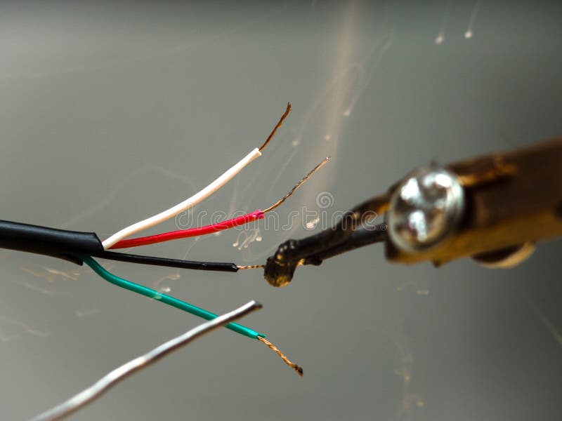 Soldering of Electronic Wires Stock Photo Image of electric
