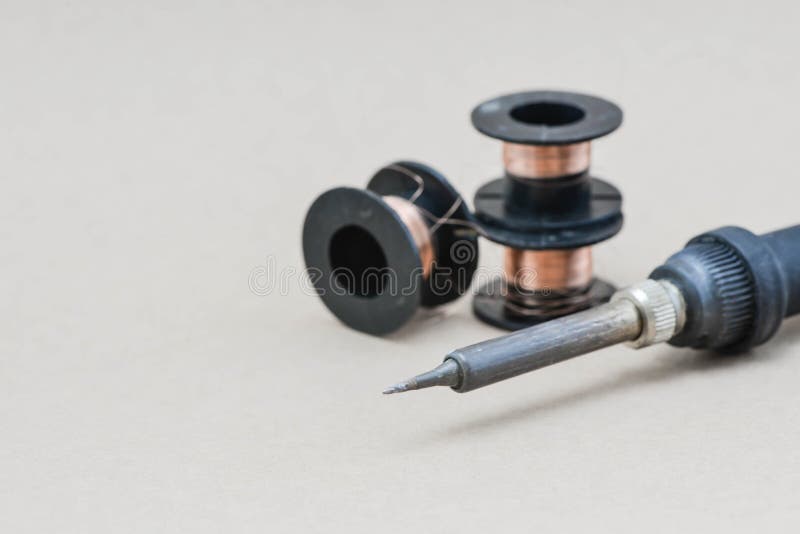 Soldering Iron and Copper Wire Stock Image Image of silver, heat