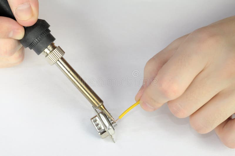 Soldering Resistor To Printed Circuit Board Stock Image Image of