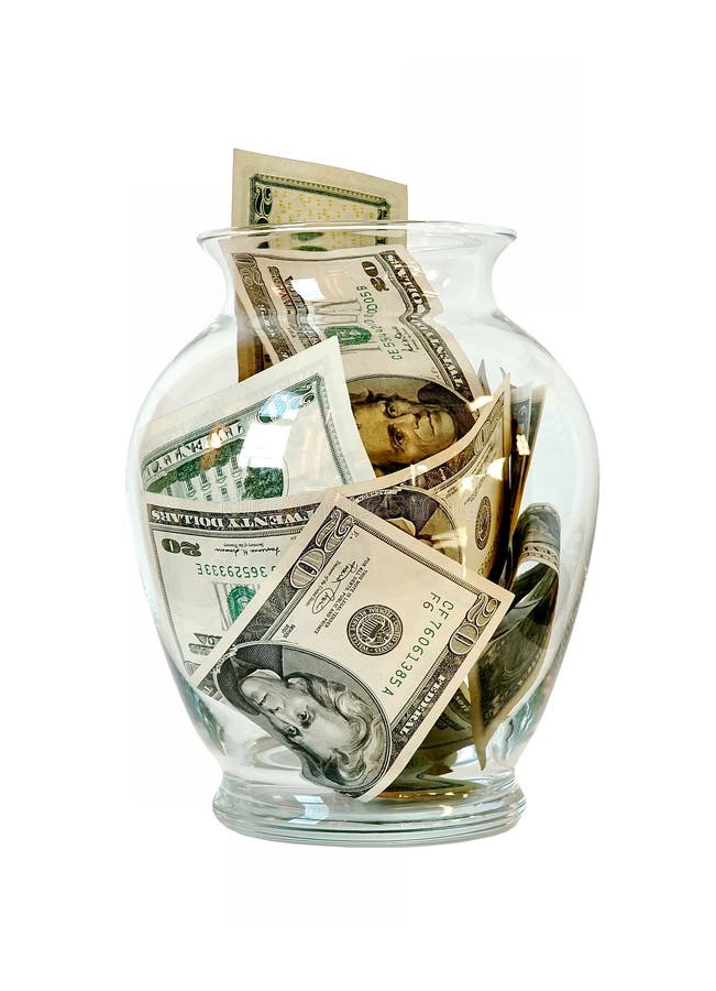 Download Soldi in un vaso di vetro immagine stock. Immagine di stash - 212767