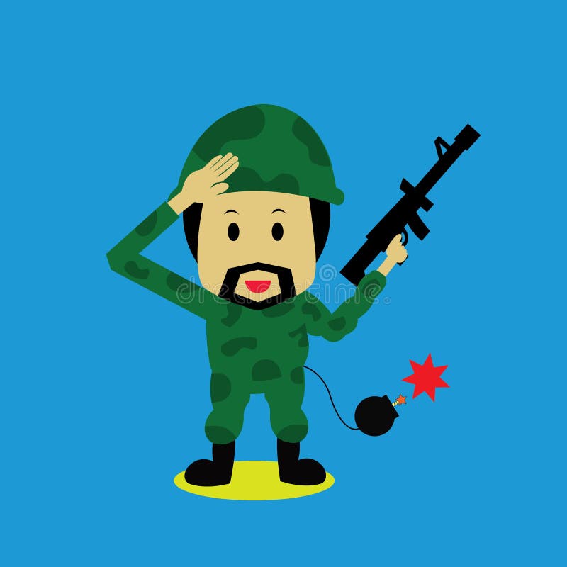 Soldier cartoon stock illustration. Illustration of people - 33100804