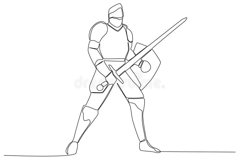 A Soldier Forms a Stance Ready To Go To War Stock Vector Illustration