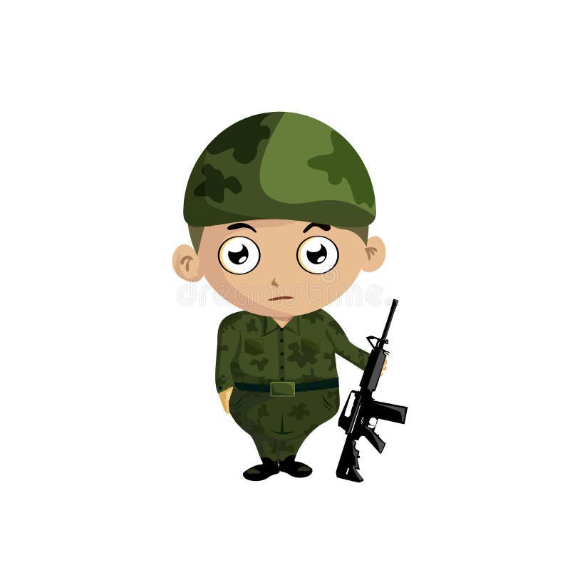Military Cartoon Man Salutes Stock Vector - Illustration of serious ...