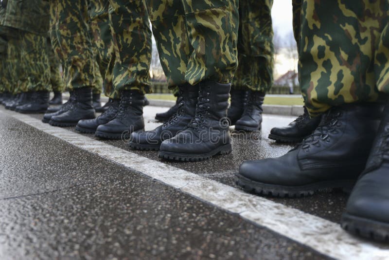 Soldiers in Camouflage Military Uniform on Rest Position Stock Image ...