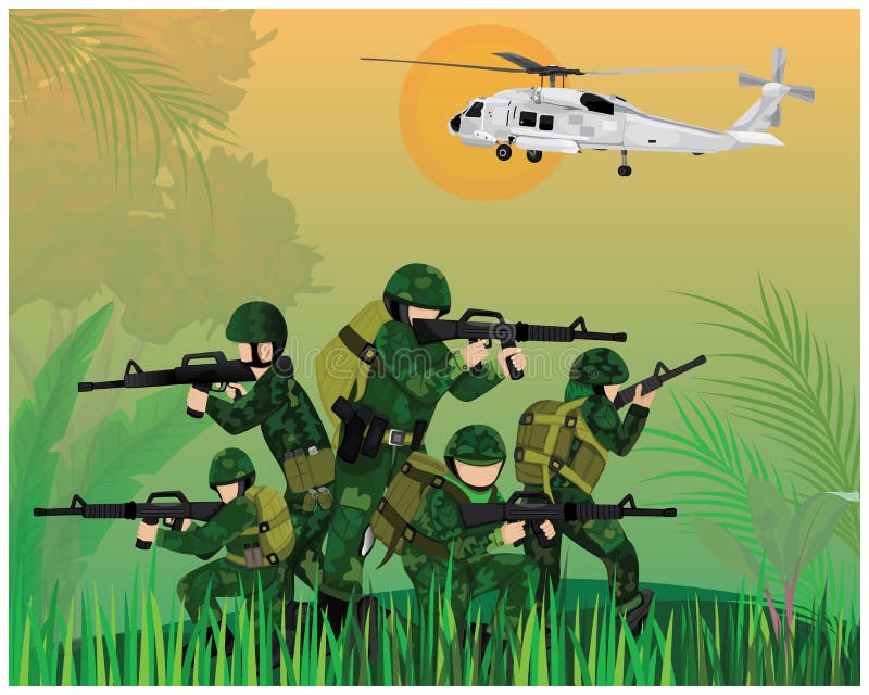 Soldiers Fighting in War Vector Design Stock Vector Illustration of
