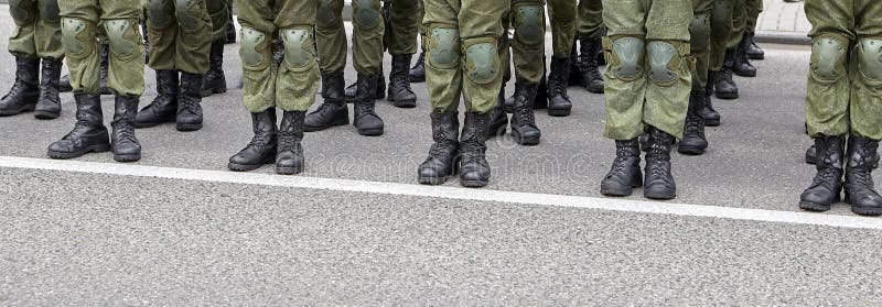 Soldiers in Military Camouflage Uniforms in Army Formation Stock Photo ...