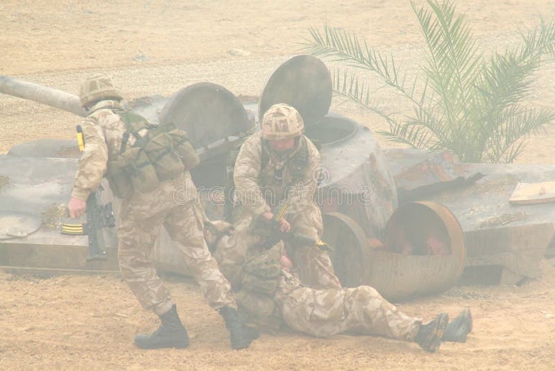 Soldiers on a wartime exercise