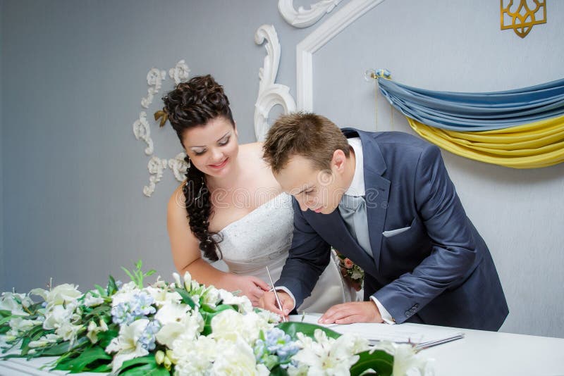 Solemn Registration of Marriage Stock Image Image of beauty, bouquet