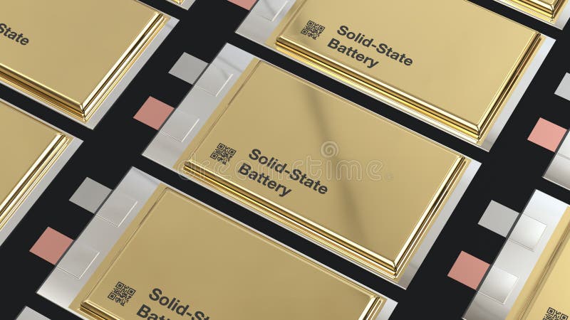 Solid State Batterien Nächste Generation SSB Beutel Zelle Solid State Elektrofahrzeug Batterie High Energy Density Energy Storage lizenzfreie abbildung