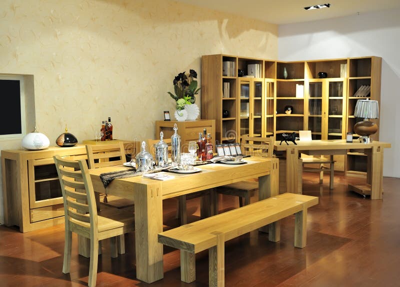 Solid wood furniture show royalty free stock photo