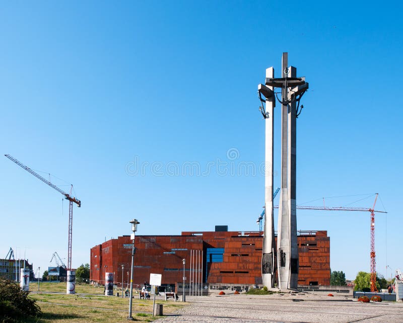 Solidaritäts-Mitte und Monument in Gdansk, Polen stockfotos Solidaritäts-Mitte und Monument in Gdansk, Polen stockfotos