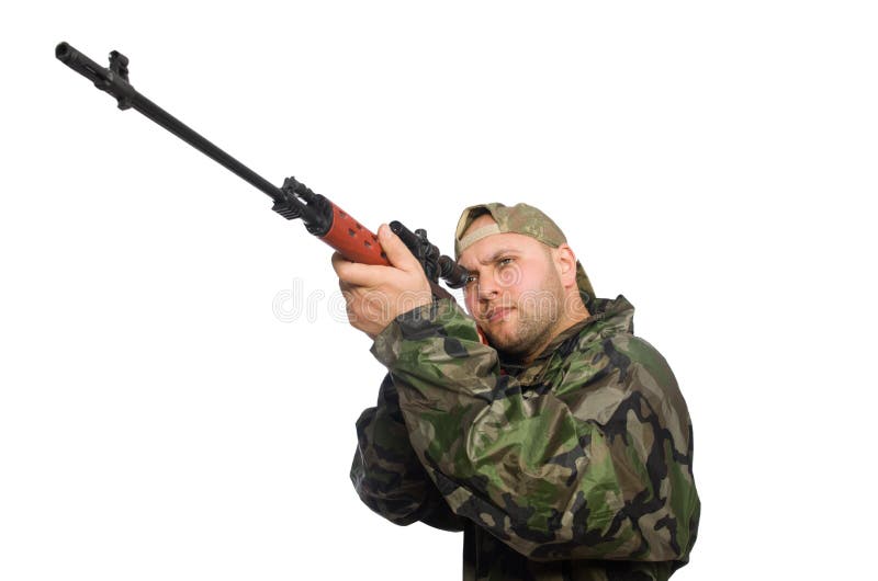 Solider mienia pistolet obrazy royalty free Solider mienia pistolet obrazy royalty free