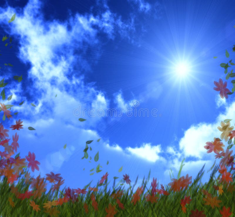 Bright sunny day on a summer background. Bright sunny day on a summer background