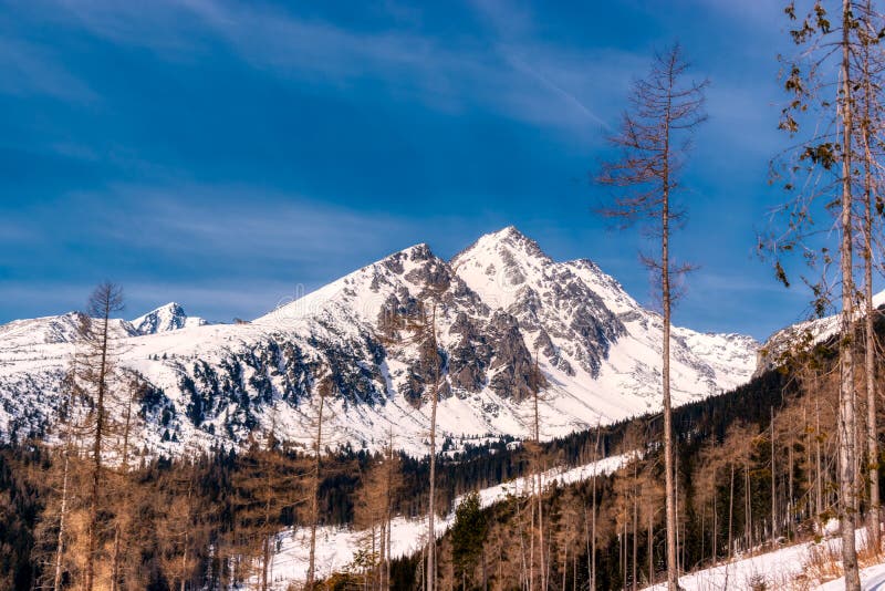 Zasnežený vrch Solisko, Vysoké Tatry, Slovensko