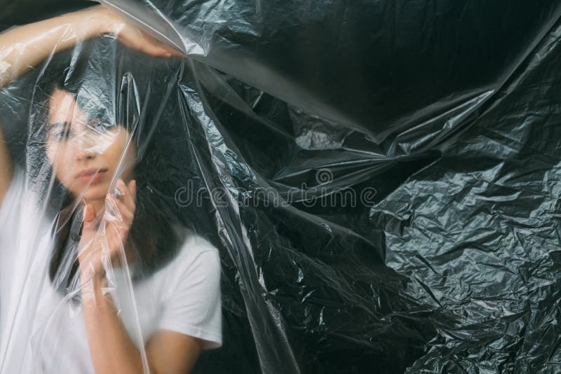 Perfil De Solidão Feminina Silhueta Mulher Triste Imagem de Stock