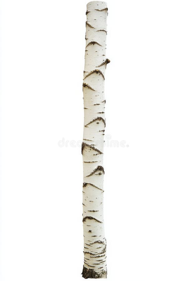 A solitary summer green birch tree cutout on a white background royalty free stock photos