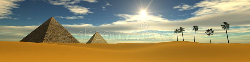 Solnedgång i öknen egyptiska pyramider arkivbilder Solnedgång i öknen egyptiska pyramider arkivbilder
