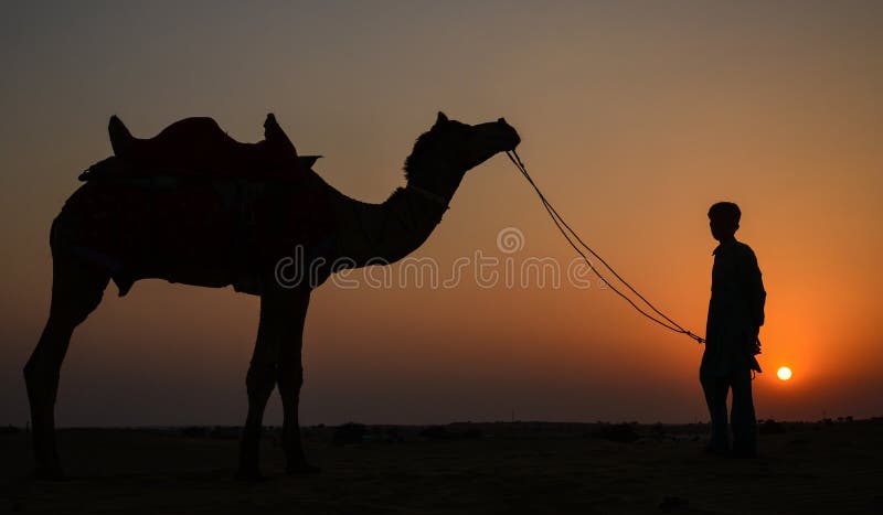 Sunset on a summer day in a desert at Rajasthan,India. Sunset on a summer day in a desert at Rajasthan,India